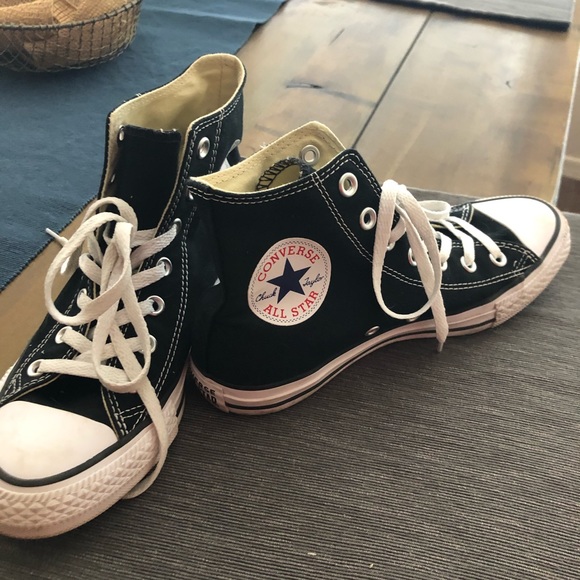 worn once black high top converse - Picture 2 of 5